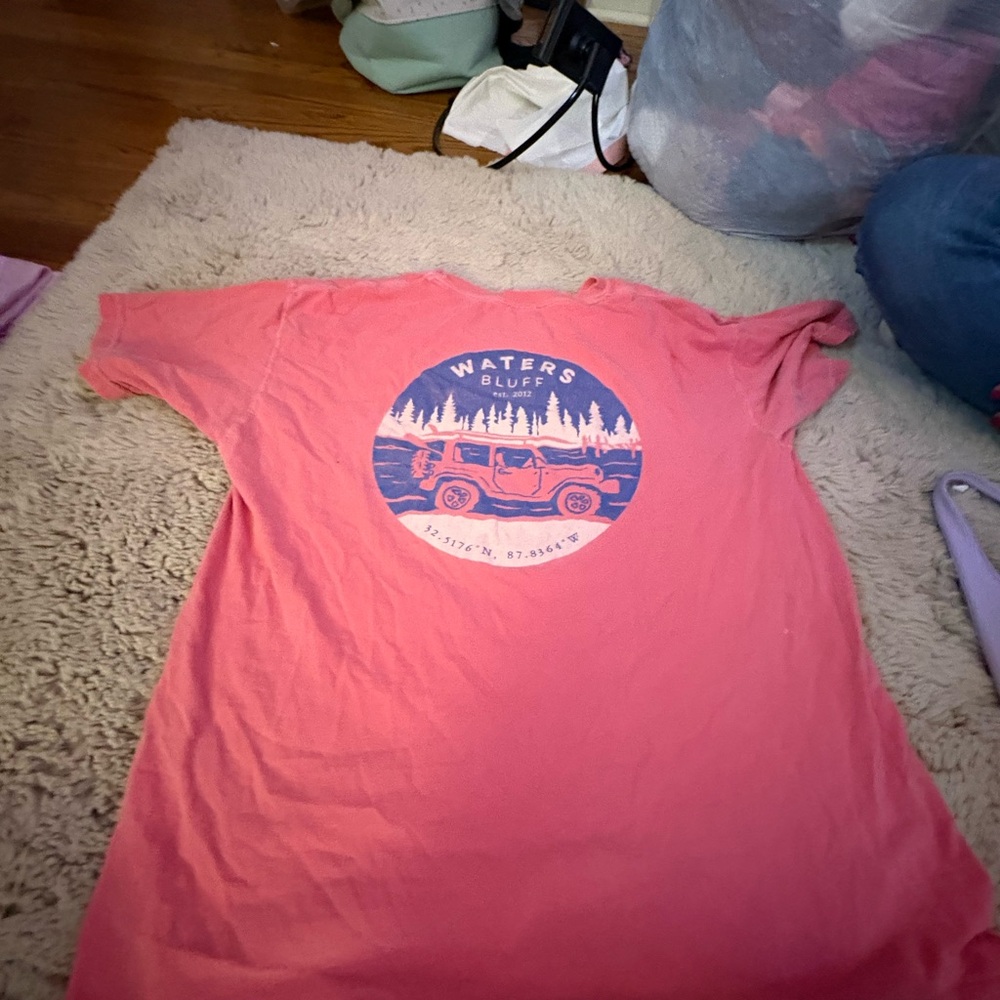 Simply Southern Coral Tee with Graphic Design